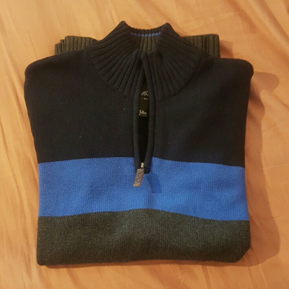 Eddie Bauer Block Stripe Quarter Zip