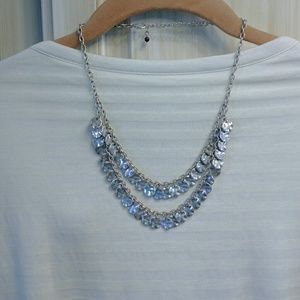 Hammered silver disc necklace