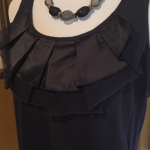LOFT Gray Ruffle Blouse - Picture 2 of 4