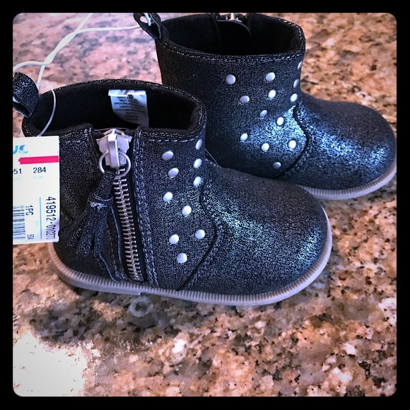 NWT metallic studded boot
