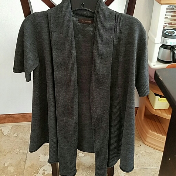Dark grey drape cardigan. The Limited size small. - Picture 2 of 3