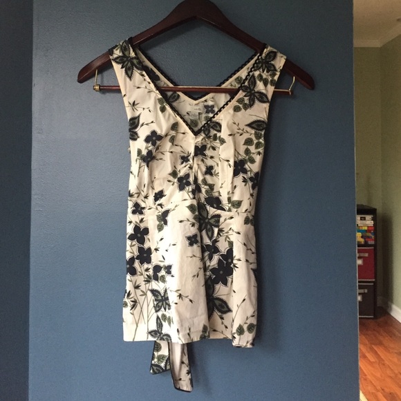 Anthropologie Odille blouse with floral motif