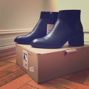 Zara Contrast Heeled Ankle Boots