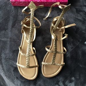 Gold Strappy Sandals