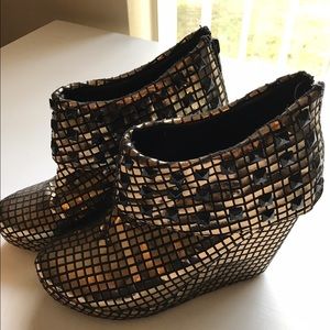 IRON FIST platform booties, disco ball pattern