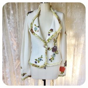 Anthropologie Moth Floral Cardigan M