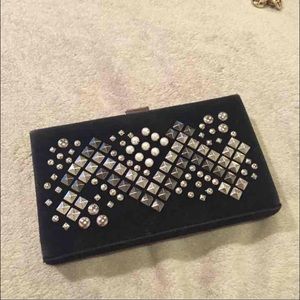 Pearl and Metal Stud Clutch
