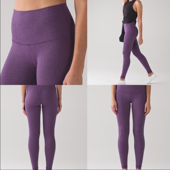 🍇NWT🍇Lululemon Herringbone Wunder Under Leggings - Picture 4 of 5