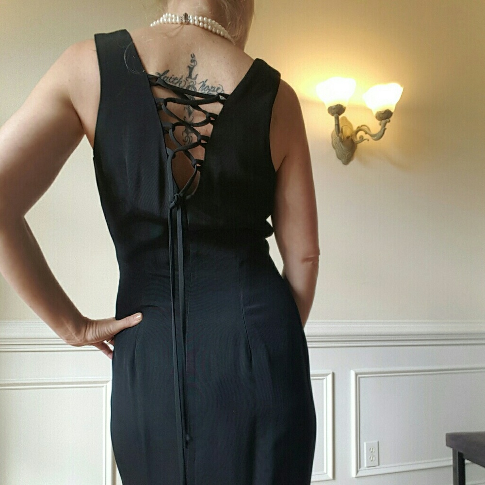 Long, elegant black dress