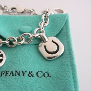 Stencil horseshoe pendant charm Tiffany & co 925