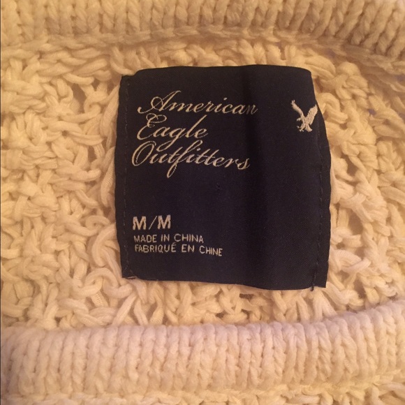 American eagle bone color crochet sweater!