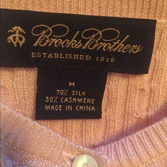 Brooks brothers cable knit cardigan silk cashmere