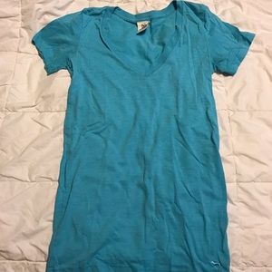 PINK baby blue xs v neck t shirt