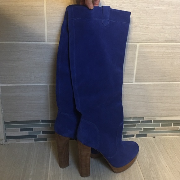 Boutique9 blue suede/leather boots.