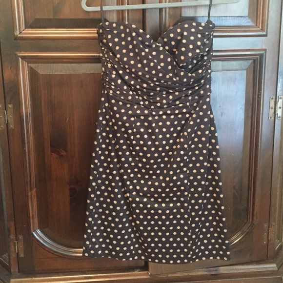 H&M strapless polka dot dress