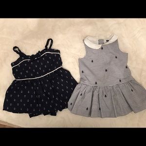 Two nautical Janie and Jack dresses.