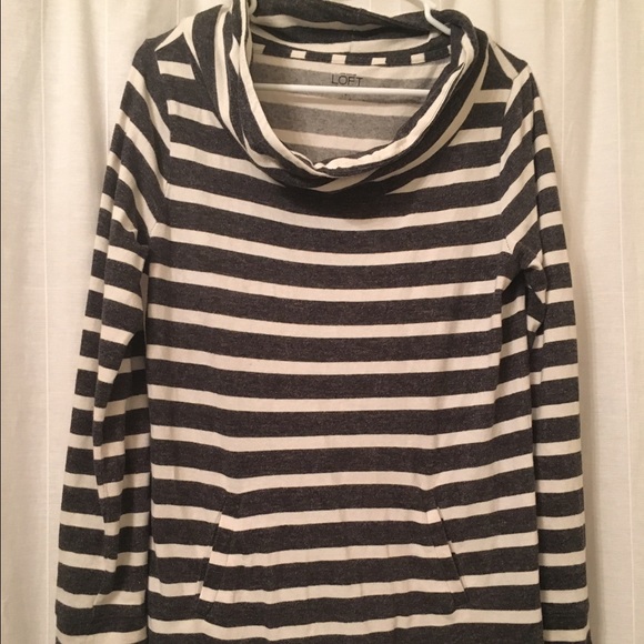Loft Striped cowl neck long sleeve top