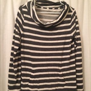 Loft Striped cowl neck long sleeve top