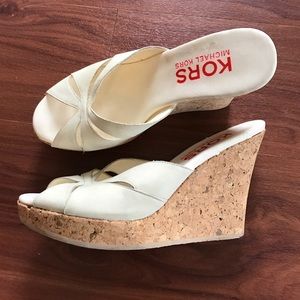 Michael Kors white wedge shoes, size 8