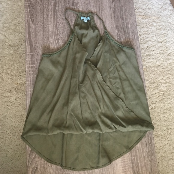 Olive Green Rolled Hem Tank