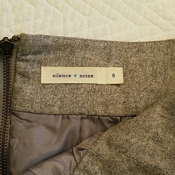 Grey Wool Mini Skirt With Studs - image 4