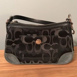 Authentic black and grey coach purse