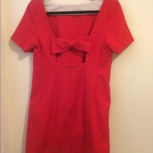 Red Bow Back Anthropolgie Maeve Dress