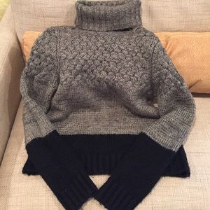Gray turtleneck sweater