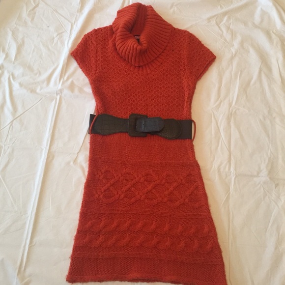 Short sleeve sweater dress
