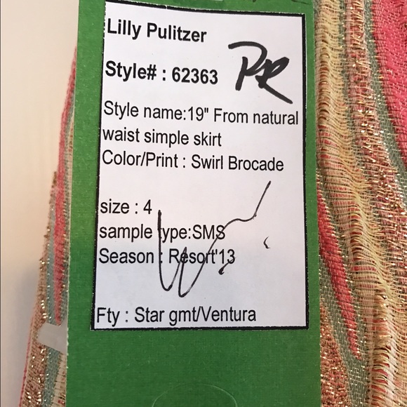 Lilly Pulitzer sample brocade skirt sz 4 - Picture 3 of 4