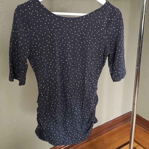 Boden ruched polka dot t shirt small