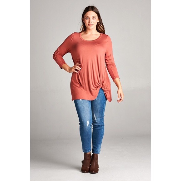 Twist Detail Top - CINNAMON - Picture 3 of 3