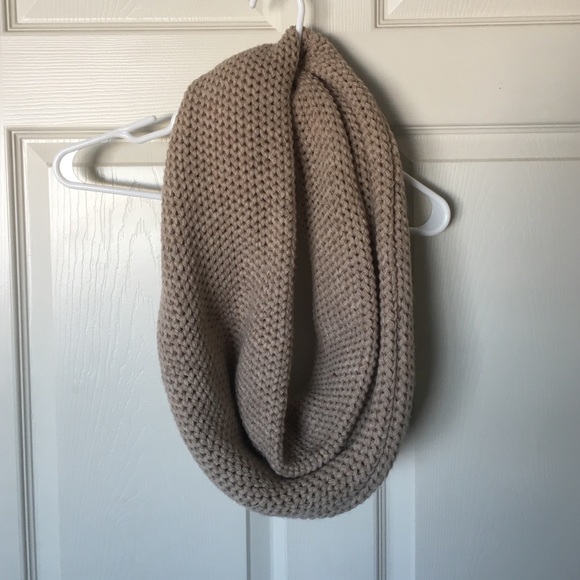 Light Brown Knit Infinity Scarf