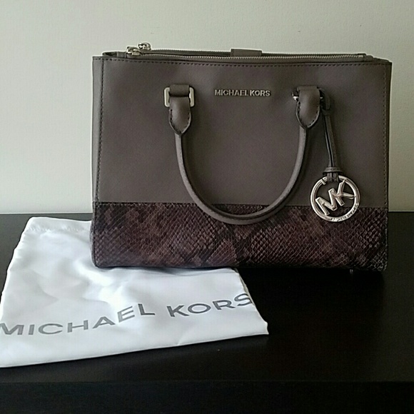 Michael Kors Taupe Snakeskin Handbag