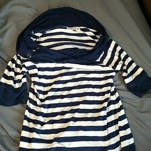 *LAST CHANCE!* Cato Navy Blue Striped Shirt Medium