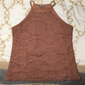 Dark Blush Lace Tank Top