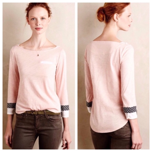 Pattern-Blocked Pocket Tee by Little Yellow Button