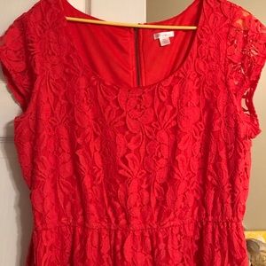Coral lace dress