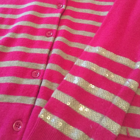 Gap pink/gray cardigan w sequin detail - Picture 2 of 2