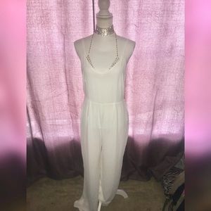 White Wide Leg Jumpsuit