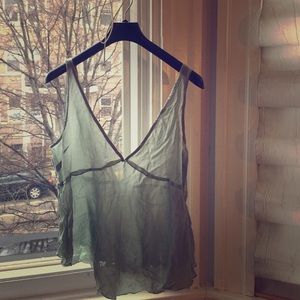 Free people blue green blouse tank medium