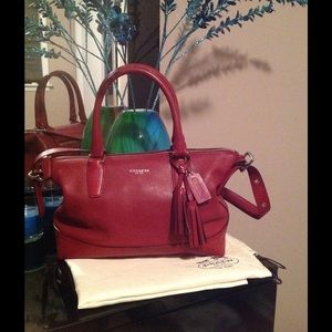 COACH LEGACY BLACK CHERRY LEATHER MOLLY SATCHEL