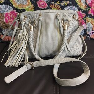 Grey tassel crossbody bag