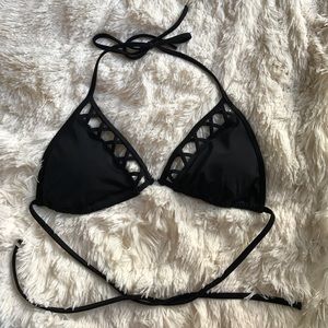 Victoria's Secret Tie Black Bikini Top