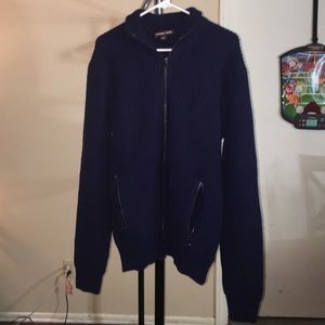 NEW Michael Kors blue zip up sweater
