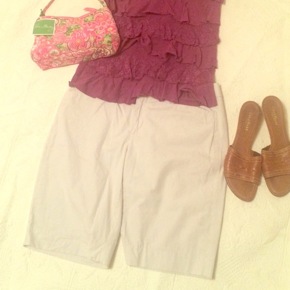 Gap pin striped knee length shorts