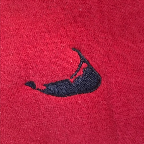 Red Zip Up Hoodie with Navy Blue Nantucket - Picture 2 of 4