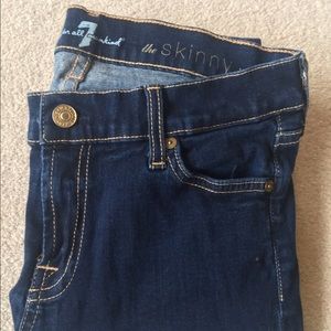 7 for all mankind dark wash skinny jeans