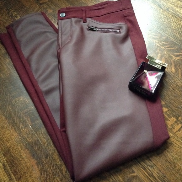 Mossimo Supply Co. Pants - Pleather burgundy ankle pants