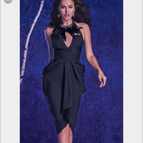 NWT Bebe Halter Draped Cocktail Dress